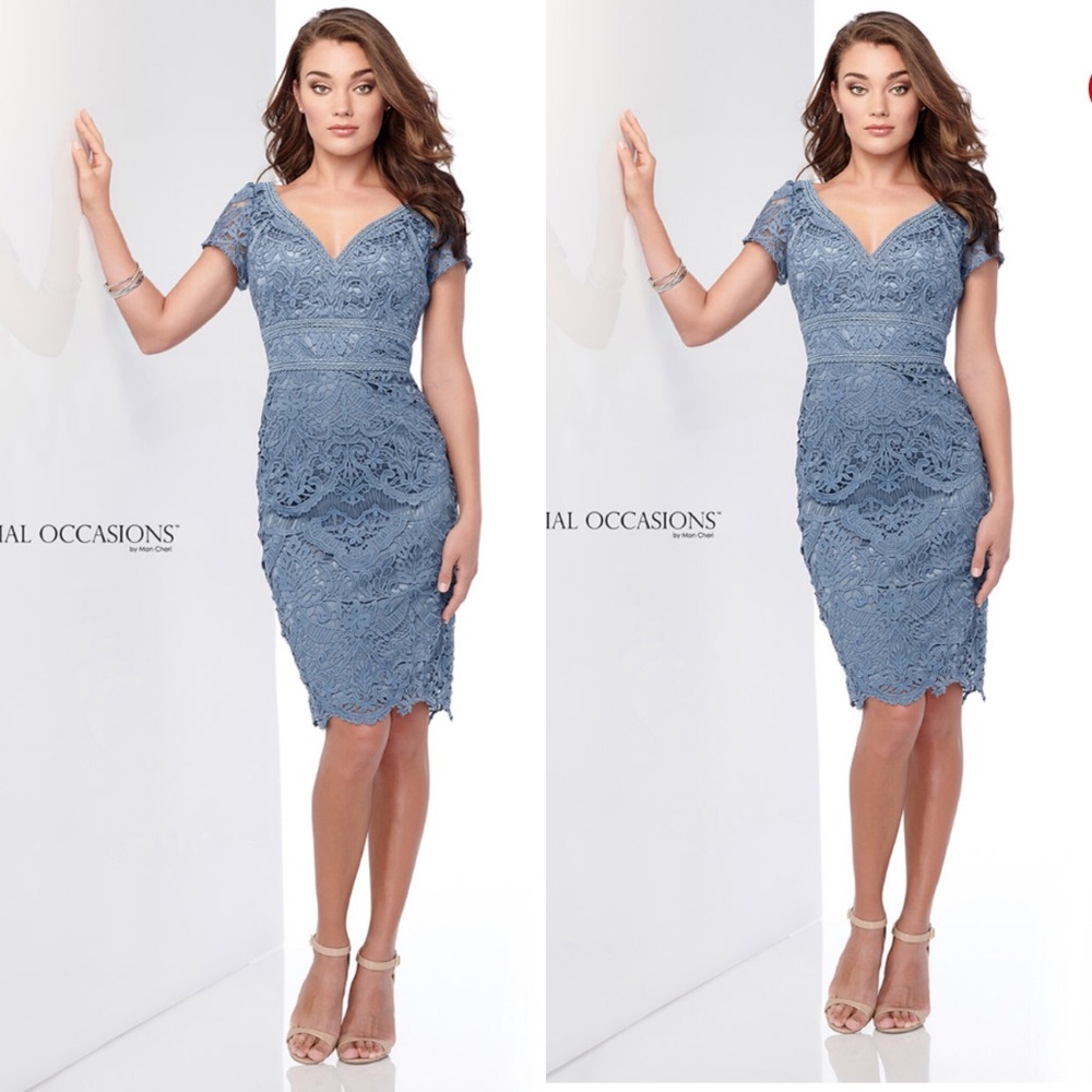 COPY - Special occasions size 16 dusk lace short sleeves cocktail dress